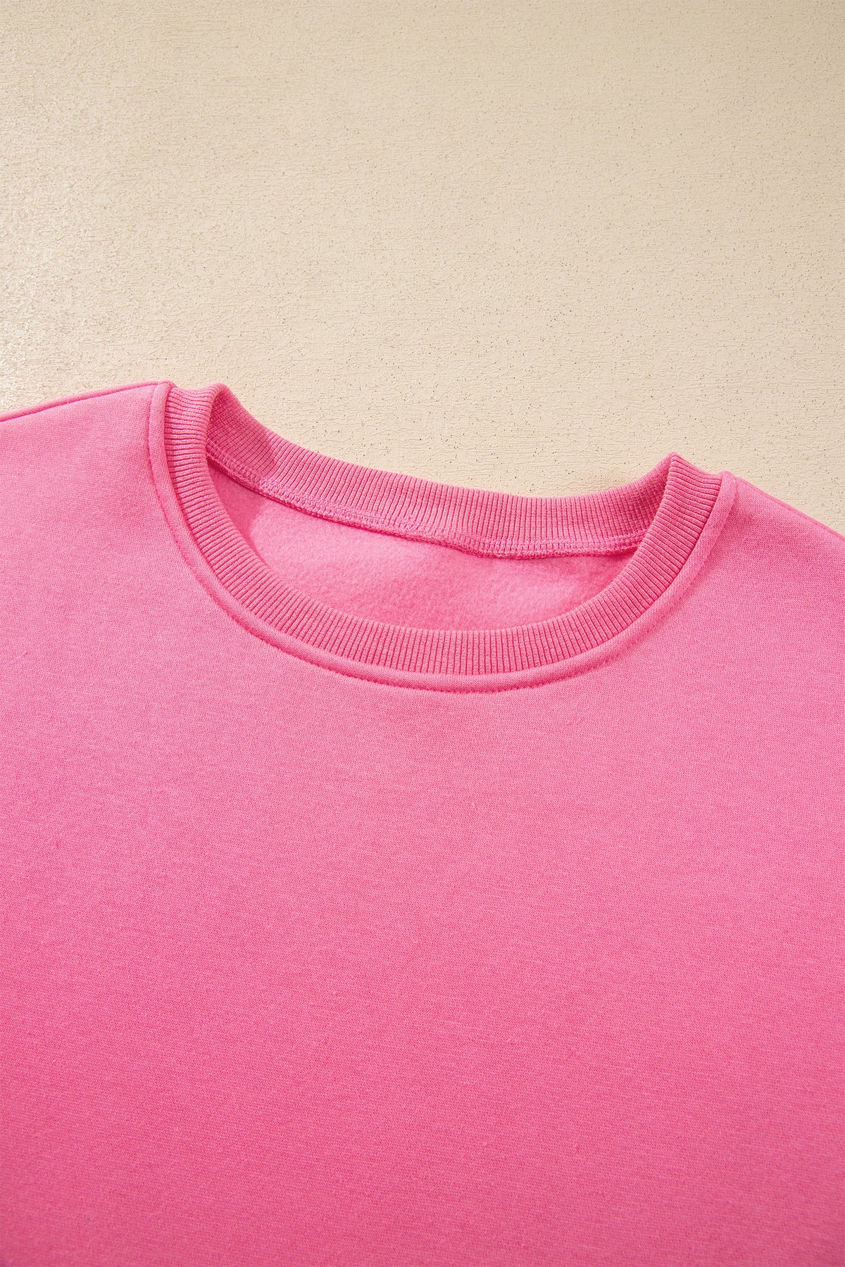 Sachet Pink Slogan Print Round Neck Long Sleeve Sweatshirt